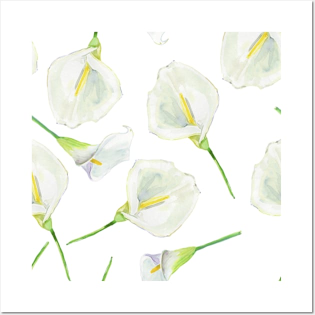 Cute White Flowers Pattern | Beautiful Floral Wall Art by Motaz